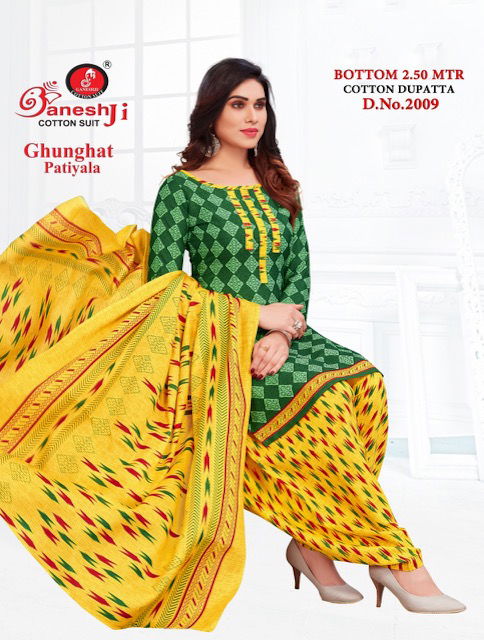 Ganeshji Ghunghat Patiyala 2 Casual Daily Wear Printed Cotton Dress Material Collection